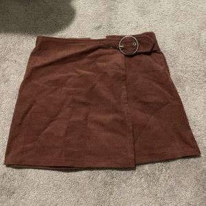 Forever 21 Corduroy Belted Brown Skirt